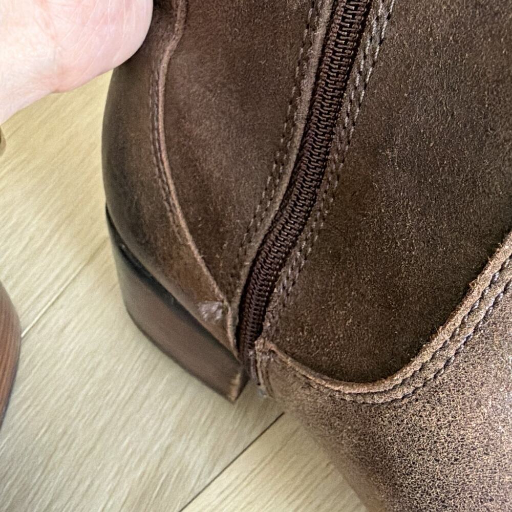 UGG Jaspan Mid-Calf Boots Oiled Suede & Leather Uppers Women’s Size 11 Brown - Picture 11 of 11